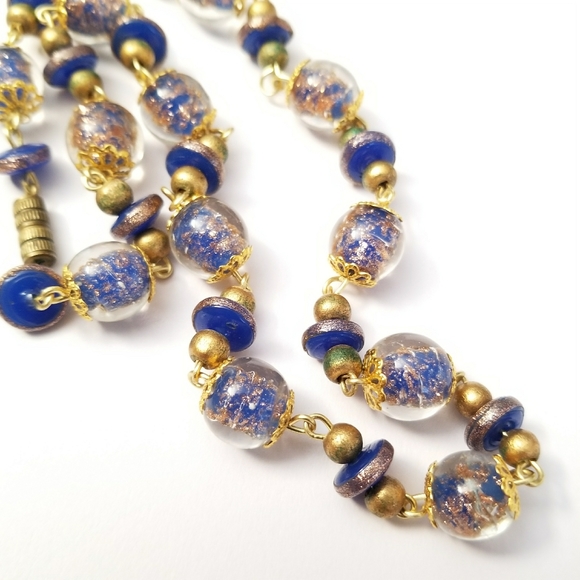 Hand Crafted Jewelry - Upcycled vintage Italian art glass bead necklace